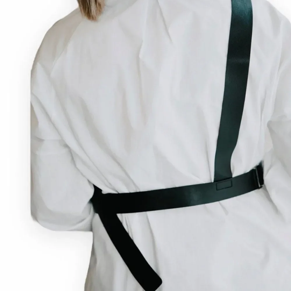 Black Asymmetric Single Shoulder Adjustable Harness Belt NEW